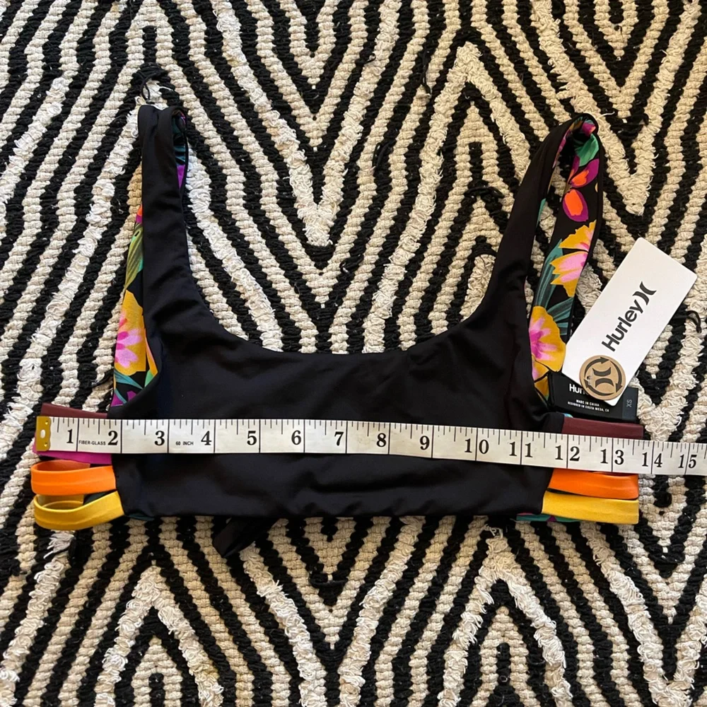 NWT Hurley reversible Tropical Floral Bikini Top